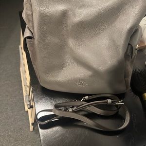 Coach gray leather shoulder bag